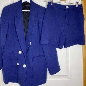 ZARA blue two piece suit
